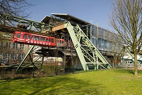 Schwebebahn, suspended monorail station, Wuppertal, Bergisches Land, North Rhine-Westphalia, Germany, Europe