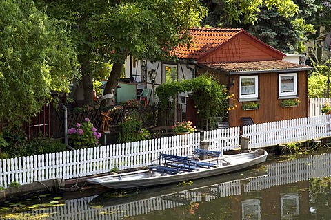 Boat on the river, Luebben, Spreewald, Spree Forest, Brandenburg, Germany, Europe