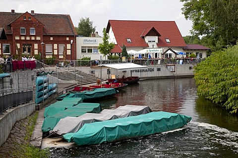 Spreehafen, Kahn port, Burg, Spreewald, Brandenburg, Germany, Europe