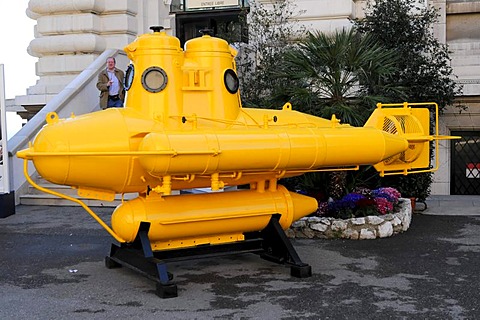 Mini submarine at the Oceanographic Museum, Monte Carlo, Principality of Monaco, Cote d'Azur, Europe