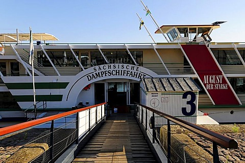 MS August der Starke, pleasure boat, built in 1994, Dresden, Saxony, Germany, Europe