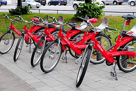 Bicycles for rent, Hanseatic City of Hamburg, Germany, Europe