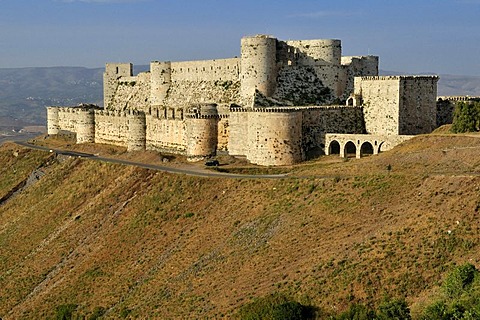 Crusader fortress Crac, Krak des Chevaliers, Qalaat al Husn, Hisn, Unesco World Heritage Site, Syria, Middle East, West Asia