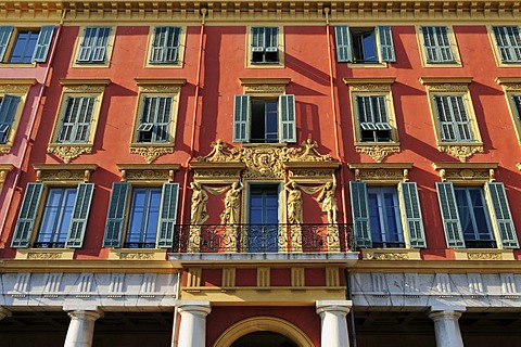Magnificent historic building in Nice, Department Alpes-Maritimes, Region Provence-Alpes-Cote d'Azur, France, Europe