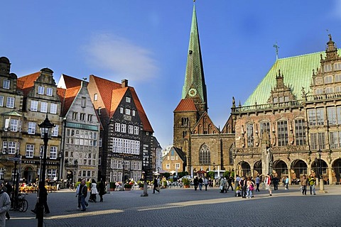 Bremen Roland, Roland statue on the market square in the historic centre, UNESCO World Heritage Site, landmark, Free Hanseatic City of Bremen, Germany, Europe