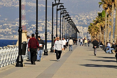 Street scene, Corniche, Beirut, Lebanon, Middle East, Asia