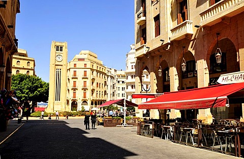 Street cafe on the Place d'Etoile, Beirut, Lebanon, Middle East, Orient