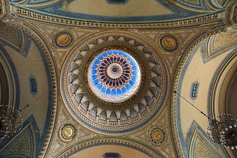 Window cuppola in the synagogue, Szeged, Hungary, Europe