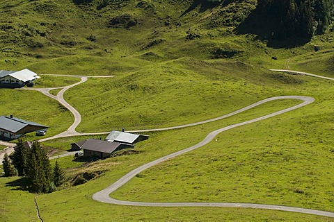 Alpine road on Mt. Kitzbueheler Horn, Tyrol, Austria, Europe