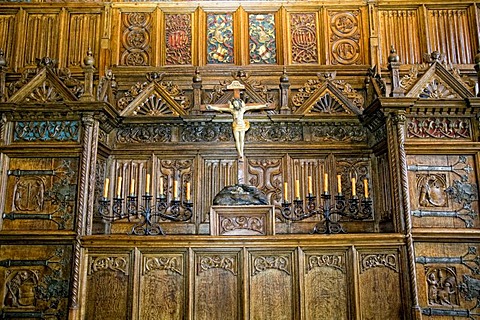 Interior view of Friedenssaal, peace hall, site of the Spanish-Dutch peace in 1648, Peace of Westphalia, Muenster, North Rhine-Westphalia, Germany, Europe