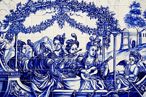 Azulejos, traditional tiles from Portugal, Park Modo Verde, Landgraaf, Limburg, Netherlands, Europe