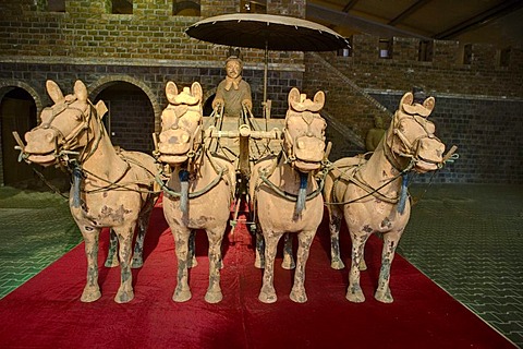 Terracotta Army exhibition, faithful replicas of the statues from XIAN in China, Weilburg an der Lahn, Hesse, Germany, Europe