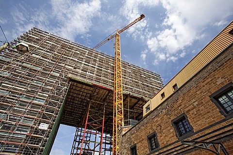 Construction site of the Kranhaeuser buildings on Rheinau port, Rheinau peninsula, Cologne, North Rhine-Westphalia, Germany, Europe