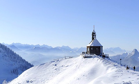 Wallbergkircherl chapel, Mt. Wallenberg, Bavarian Alps, Upper Bavaria, Bavaria, Germany, Europe