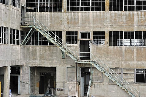 Old warehouse on Alcatraz Island, California, USA