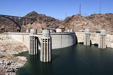 Hoover Dam, Lake Mead Reservoir, Nevada, USA, North America