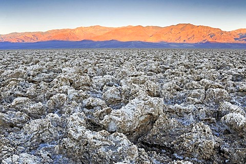 Morning light at the Devil's Golf Course, Death Valley National Park, California, USA, North America