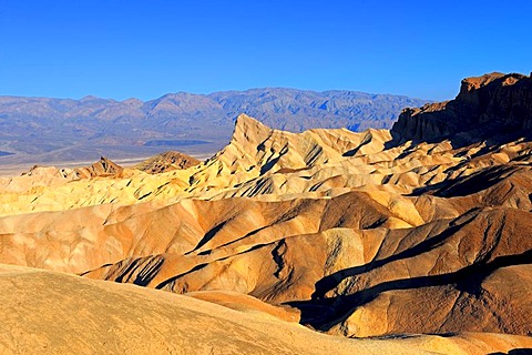 Rock formations in the morning, Zabriske Point, Death Valley National Park, California, USA, North America