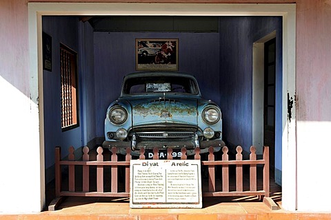 The Austin car which took the Buddhist monk Thich Quang Duc to Saigon in order to burn himself to death as a protest against the government in 1963, Thien Mu Pagoda, Hue, North Vietnam, Vietnam, Southeast Asia, Asia