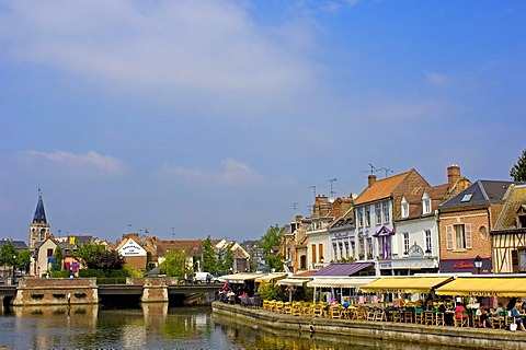 Saint Leu quarter and river Somme, Amiens, Somme, Picardy, France, Europe