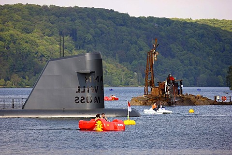 Ruhr Atoll, European Capital of Culture 2010, art installation on the Baldeneysee Lake, Essen, North Rhine-Westphalia, Germany, Europe