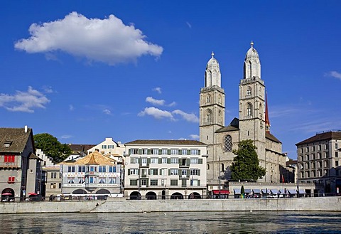 Grossmuenster cathedral, Zurich, Switzerland, Europe