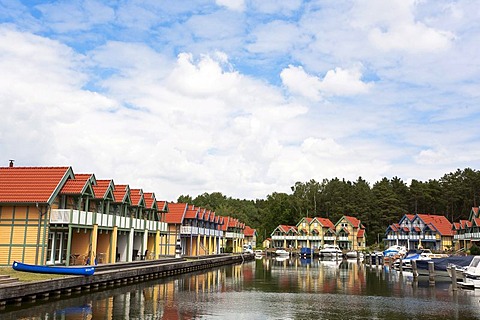 Harbour village Rheinsberg in the Mecklenburg Lake District in Brandenburg, Germany, Europe