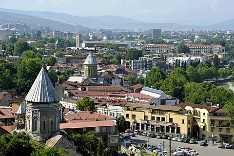 Norashen Church and Sioni Cathedral, city center, historic town centre, Kala, Tbilisi, Georgia, Western Asia