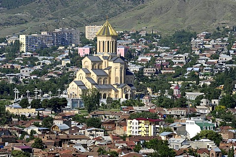 Sameba Cathedral or Trinity Cathedral, Avlabari district, Tbilisi, Georgia, Western Asia