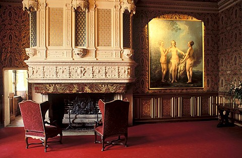 Salon Francois I, Chateau Chenonceau Castle, Indre-et-Loire, Centre, France, Europe