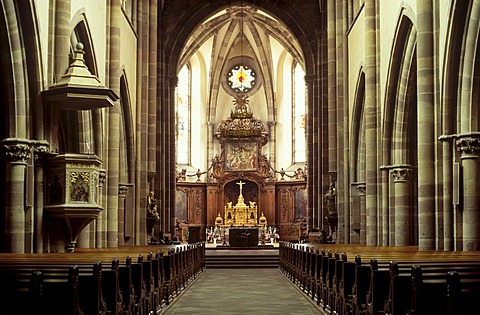 Monastery church, Marmoutier monastery, Marmoutier, Bas-Rhin, Alsace, France, Europe