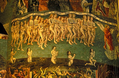 Last Judgement, fresco in the Cathedrale Sainte-Cecile d'Albi Cathedral, Albi, Tarn, Midi-Pyrenees France, Europe