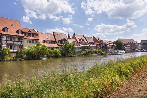 "Little Venice" on the Regnitz river, Bamberg, Upper Franconia, Franconia, Bavaria, Germany, Europe