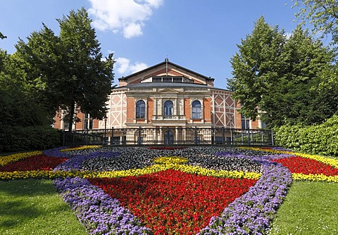 Bayreuth Festspielhaus opera house, Bayreuth, Upper Franconia, Franconia, Bavaria, Germany, Europe