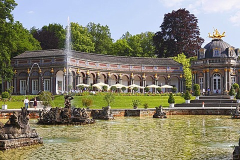 Upper cave, orangery, Sonnentempel sun temple, Neues Schloss castle, Eremitage park, Bayreuth, Upper Franconia, Franconia, Bavaria, Germany, Europe