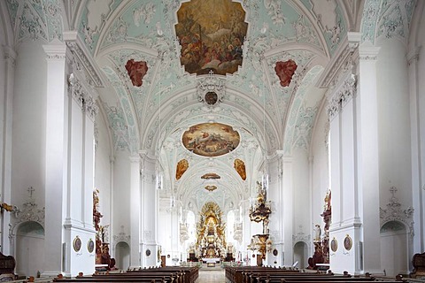 Interior, Goessweinstein Basilica, Franconian Switzerland, Franconian Alb, Upper Franconia, Franconia, Bavaria, Germany, Europe