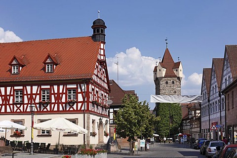 Old Town Hall, Fehnturm Tower, Herzogenaurach, Middle Franconia, Franconia, Bavaria, Germany, Europe