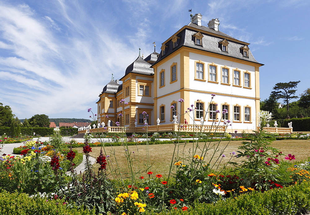 Castle in the rococo garden in Veitshoechheim, Main-Franconia region, Lower Franconia, Franconia, Bavaria, Germany, Europe