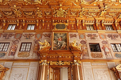 Goldener Saal hall in the town hall, Augsburg, Schwaben, Bavaria, Germany, Europe