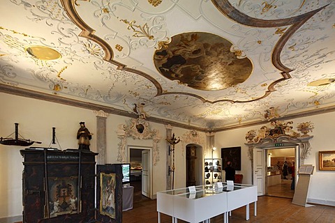 Prelates Hall, Maritime Museum in Schloss Erlahof Castle, Spitz an der Donau, Wachau, Waldviertel, Lower Austria, Austria, Europe