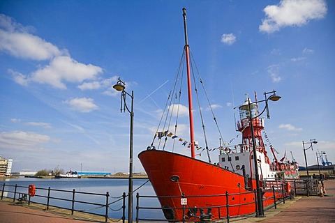 Goleulong 200 The Lightship, floating Christian Centre, Roath Basin, Cardiff Bay, Cardiff, South Glamorgan, Wales, United Kingdom, Europe