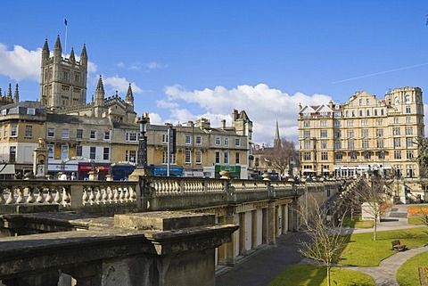 Pierrepont Street, Orange Grove from North Parade, Bath, Somerset, England, United Kingdom, Europe