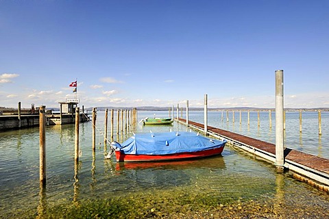 The harbor of Berlingen on Lake Constance, Canton Thurgau, Switzerland, Europe