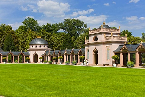 Prayer walk, mosque, Schloss Schwetzingen or Schwetzingen Castle palace gardens, Schwetzingen, Baden-Wuerttemberg, Germany, Europe