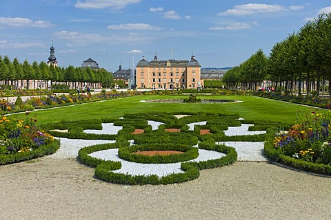 Castle gardens and Schloss Schwetzingen castle, 18th century, Schwetzingen, Baden-Wuerttemberg, Germany, Europe