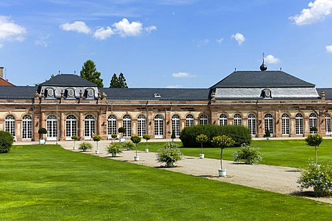 Noerdlicher Zirkelbau building, Schloss Schwetzingen castle, 18th century, Schwetzingen, Baden-Wuerttemberg, Germany, Europe