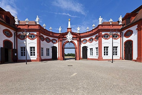 Entrance and orangery of Seehof Palace and Park, Memmelsdorf, Upper Franconia, Bavaria, Germany, Europe