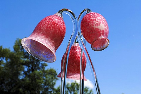 Glass objects by Peter Kaspar at the State Garden Show 2010, Schonfeld Strasse 17, Rosenheim, Upper Bavaria, Bavaria, Germany, Europe