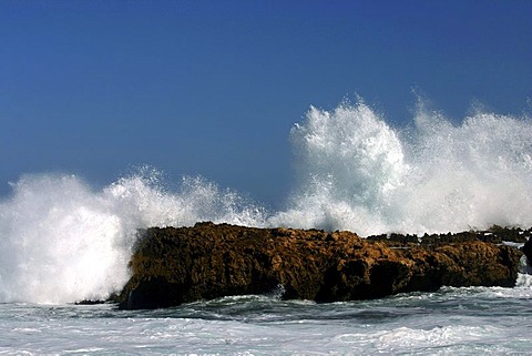 Wave breaking onto a reef, Indian Ocean, Northwest Australia