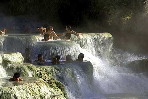 Hot volcanic springs, thermal bath, Saturnia, Tuscany, Italy, Europe